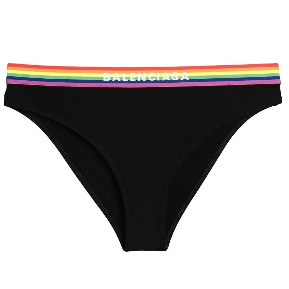 NWT Balenciaga Women’s Pride Panty Brief Underwear - Black , slip sporty briefs